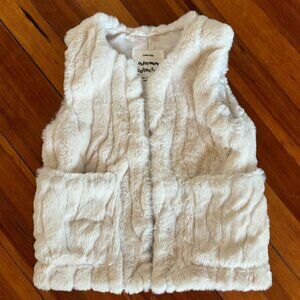 Zara Cream Fur Vest Size 6/7